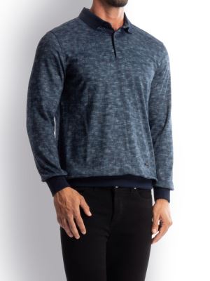 پولوشرت مردانه یقه شکاری سرمه ای ال سی من 2