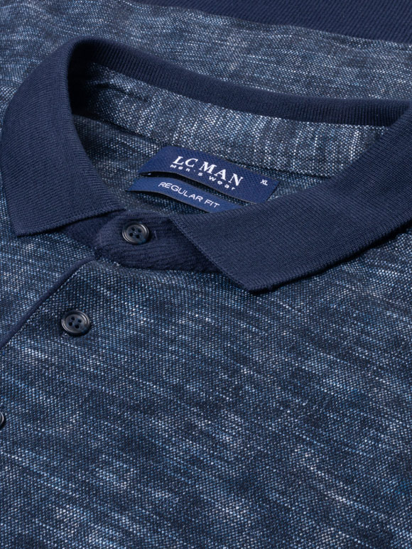 پولوشرت مردانه یقه شکاری سرمه ای ال سی من 2