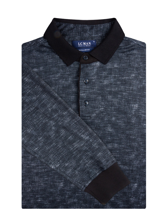 پولوشرت یقه شکاری سلانیک سرمه ای ال سی من 3