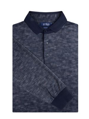 پولوشرت مردانه یقه شکاری سرمه ای ال سی من 5