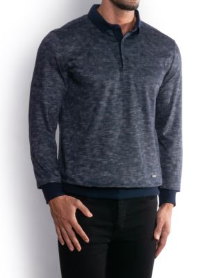 پولوشرت مردانه یقه شکاری سرمه ای ال سی من 5