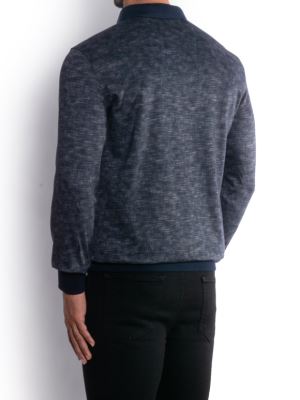 پولوشرت مردانه یقه شکاری سرمه ای ال سی من 5