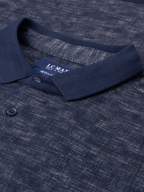 پولوشرت مردانه یقه شکاری سرمه ای ال سی من 5