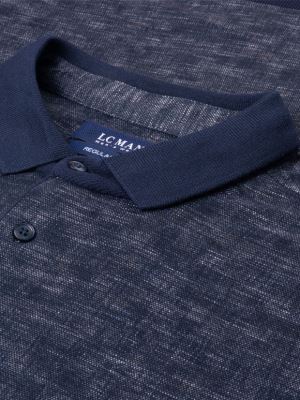 پولوشرت مردانه یقه شکاری سرمه ای ال سی من 5