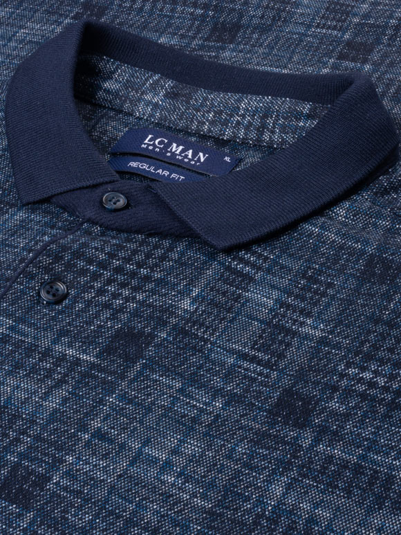 پولوشرت یقه شکاری آبی ال سی من 1