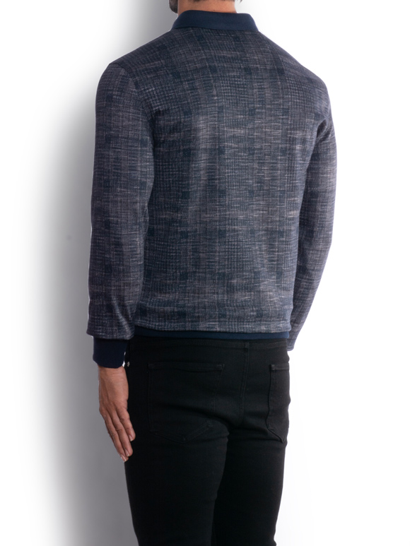 پولوشرت مردانه یقه شکاری سرمه ای ال سی من 4