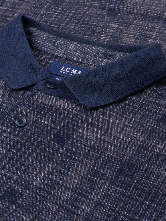 پولوشرت مردانه یقه شکاری سرمه ای ال سی من 4