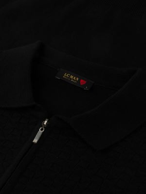 پلیور مردانه یقه دار بافت نیم زیپ