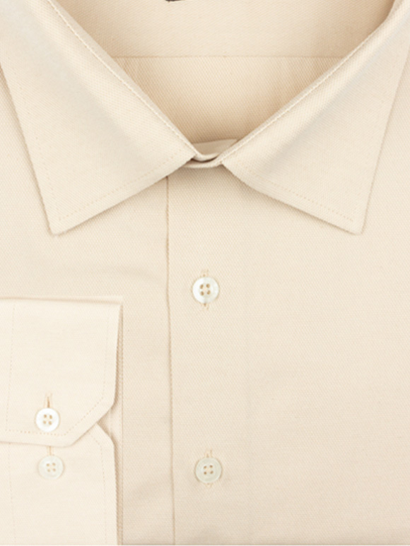 پیراهن مردانه  کرم کج راه آستین بلند ال سی من 012