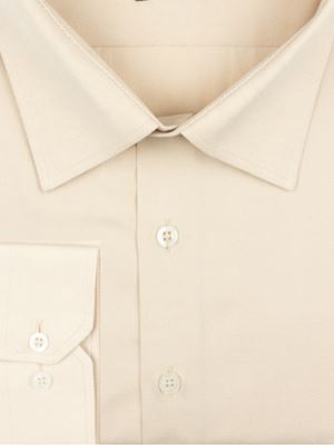 پیراهن مردانه  کرم کج راه آستین بلند ال سی من 012