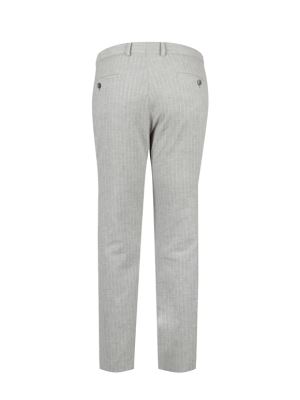 شلوار کتان مردانه راه راه کرم ال سی من 192