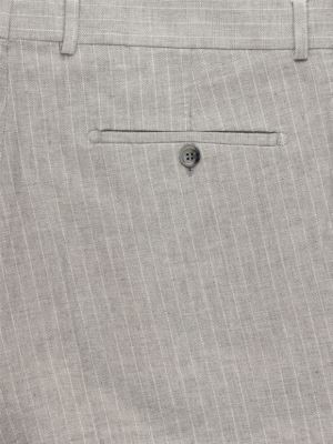 شلوار کتان مردانه راه راه کرم ال سی من 192