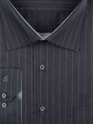 پیراهن مردانه طوسی راه راه آستین بلند ال سی من 4