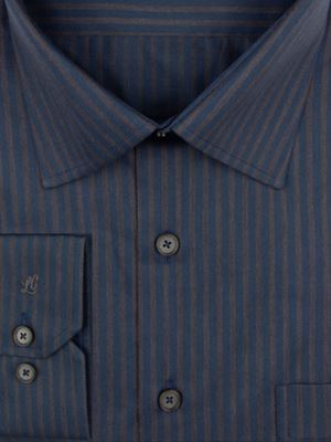 پیراهن مردانه سرمه ای راه راه  آستین بلند ال سی من 4