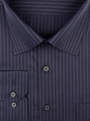 پیراهن مردانه سرمه ای راه راه آستین بلند ال سی من 6