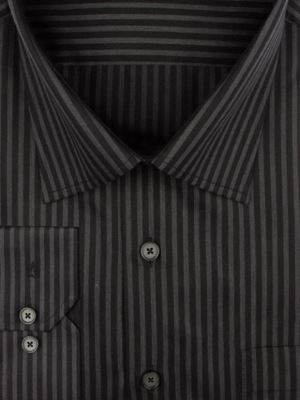 پیراهن مردانه مشکی راه راه آستین بلند ال سی من2