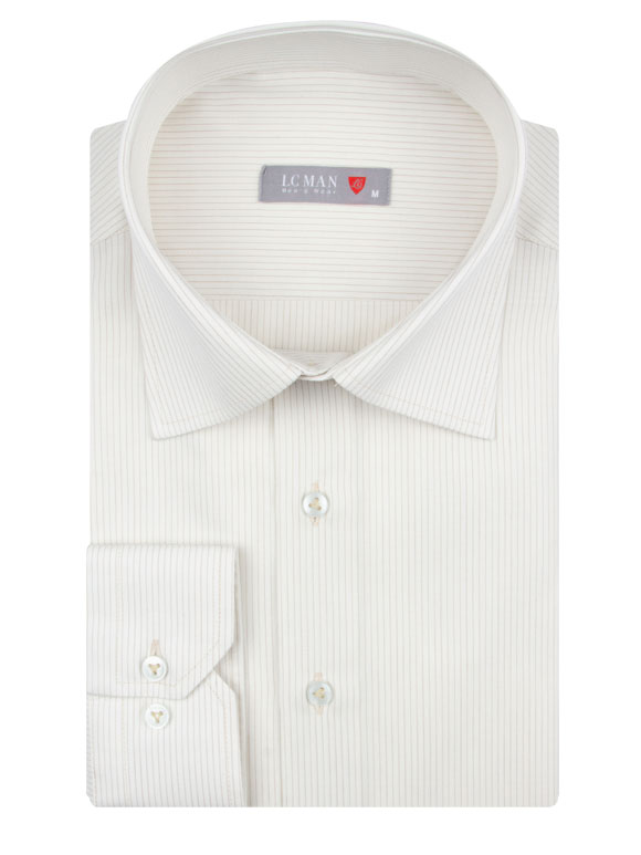 پیراهن کرم راه راه آستین بلند ال سی من 57