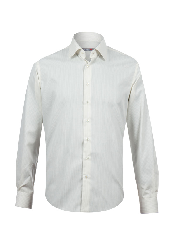 پیراهن کرم راه راه آستین بلند ال سی من 57