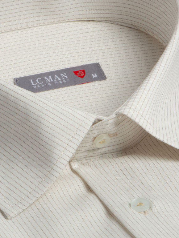 پیراهن کرم راه راه آستین بلند ال سی من 57