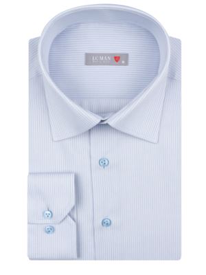 پیراهن راه راه آبی روشن آستین بلند ال سی من 57