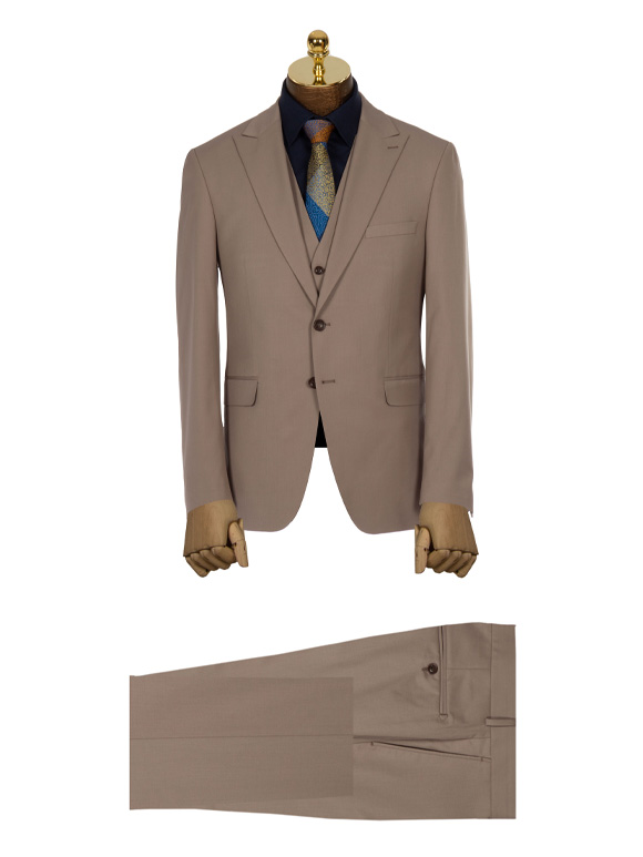 کت و شلوار و ژیله کرم مردانه ال سی من 
