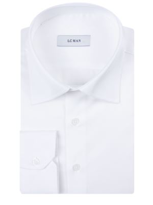 پیراهن مردانه سفید آستین بلند ال سی من 180