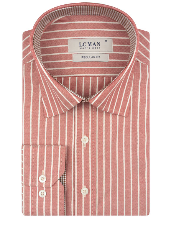 پیراهن مردانه گلبهی راه راه آستین بلند ال سی من 