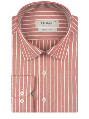 پیراهن مردانه گلبهی راه راه آستین بلند ال سی من 