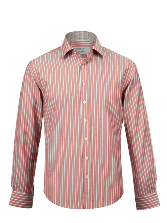 پیراهن مردانه گلبهی راه راه آستین بلند ال سی من 