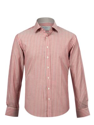 پیراهن مردانه گلبهی راه راه آستین بلند ال سی من 