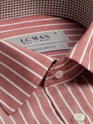 پیراهن مردانه گلبهی راه راه آستین بلند ال سی من 