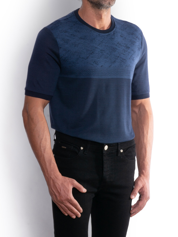 تیشرت یقه گرد سرمه ای جودون ال سی من 