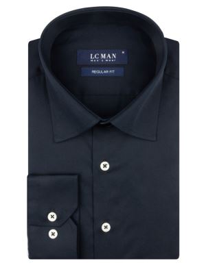 پیراهن ساده سرمه ای آستین بلند ال سی من 