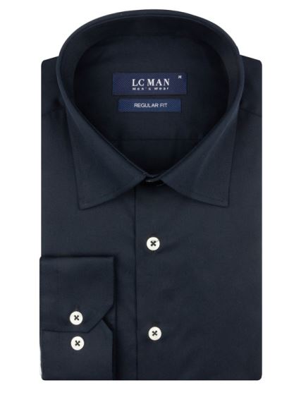 پیراهن ساده سرمه ای آستین بلند ال سی من 