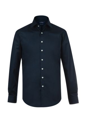 پیراهن ساده سرمه ای آستین بلند ال سی من 