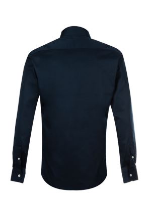 پیراهن ساده سرمه ای آستین بلند ال سی من 