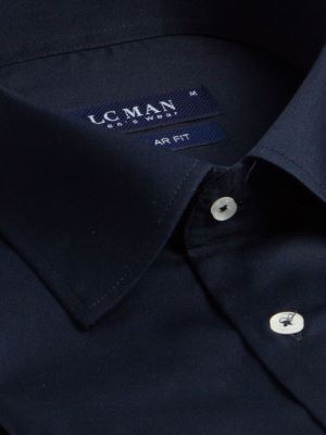 پیراهن ساده سرمه ای آستین بلند ال سی من 