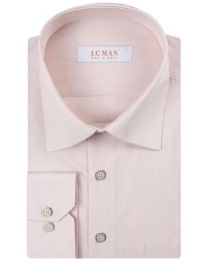 پیراهن کرم راه راه ریز آستین بلند ال سی من 