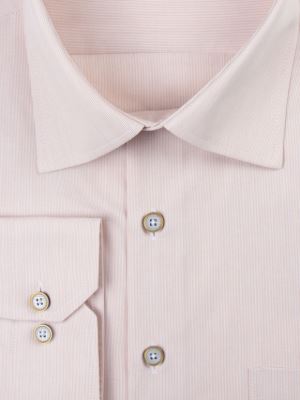 پیراهن کرم راه راه ریز آستین بلند ال سی من 