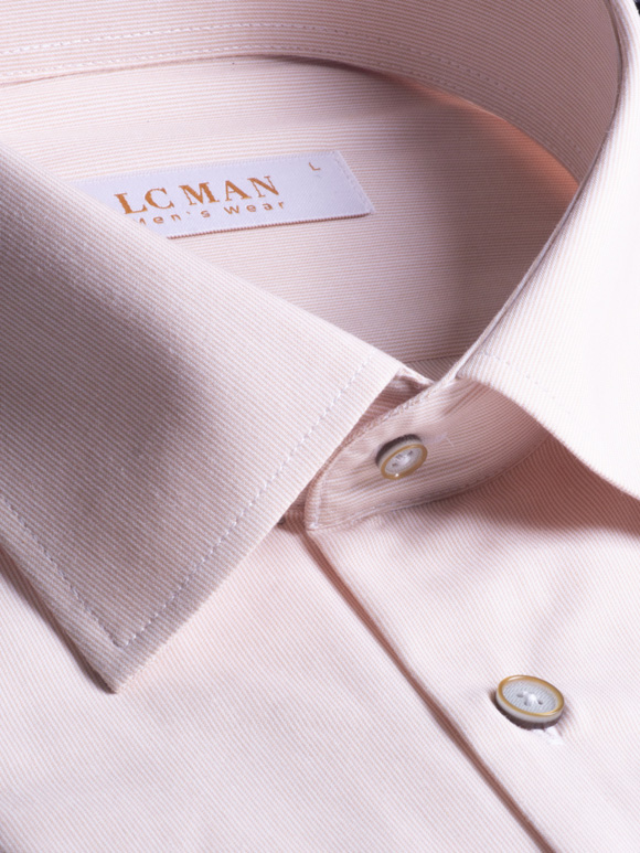 پیراهن کرم راه راه ریز آستین بلند ال سی من 