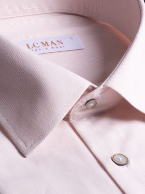 پیراهن کرم راه راه ریز آستین بلند ال سی من 