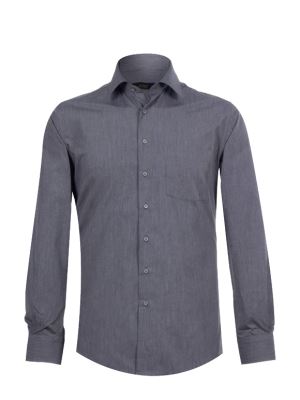 پیراهن طوسی راه راه آستین بلند ال سی من 86