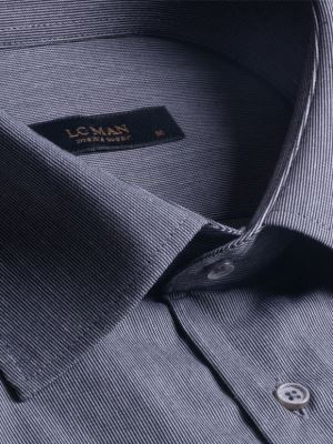 پیراهن طوسی راه راه آستین بلند ال سی من 86