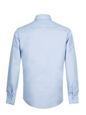 پیراهن آبی راه راه آستین بلند ال سی من 
