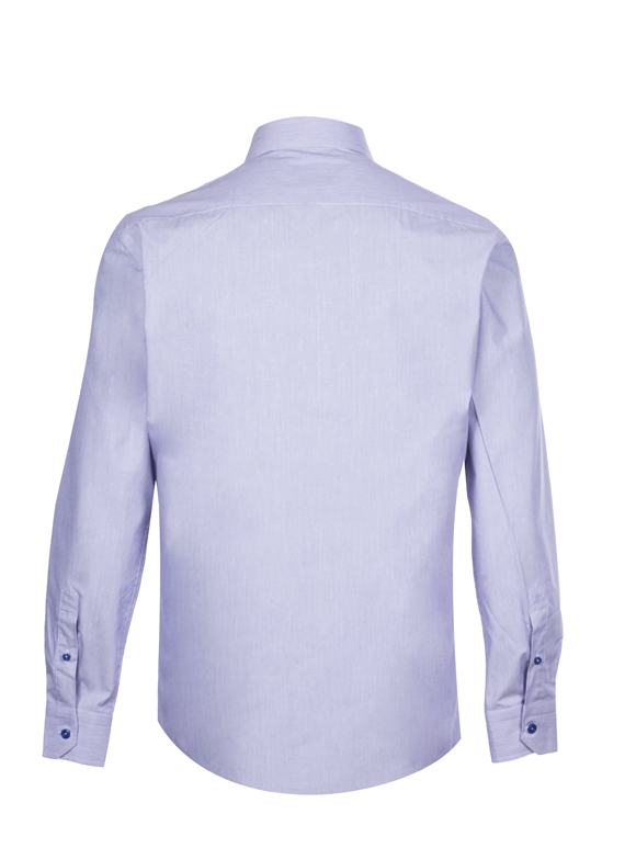 پیراهن آبی تیره راه راه آستین بلند ال سی من 