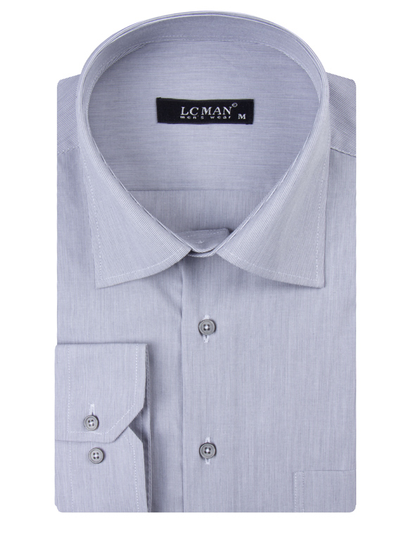 پیراهن طوسی راه راه آستین بلند ال سی من 87