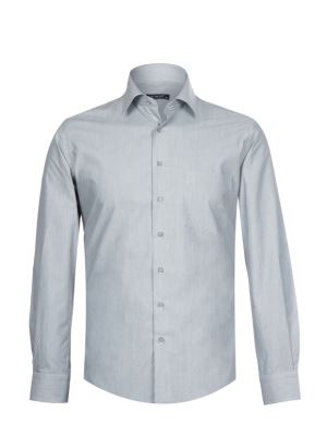 پیراهن طوسی راه راه آستین بلند ال سی من 6