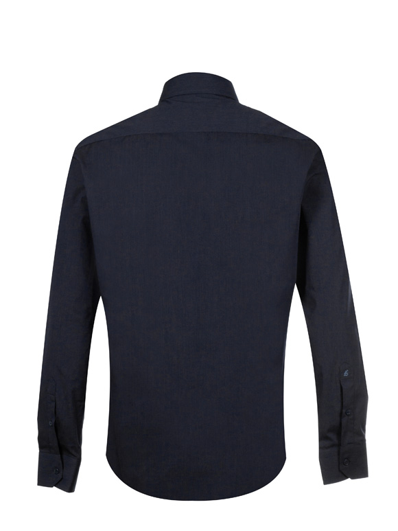 پیراهن سرمه ای راه راه ریز آستین بلند ال سی من