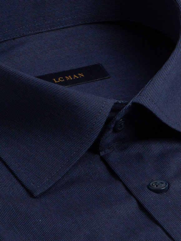 پیراهن سرمه ای راه راه ریز آستین بلند ال سی من