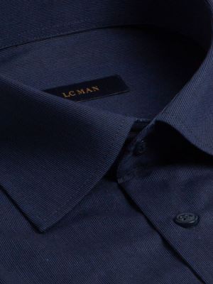 پیراهن سرمه ای راه راه ریز آستین بلند ال سی من